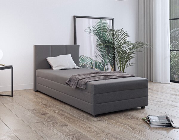 KONDELA Boxspring ágy, egyszemélyes, szürke, 110x200, univerzális, ALEXA