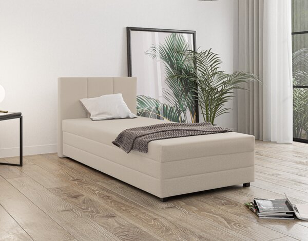 KONDELA Boxspring ágy, egyszemélyes, bézs, 110x200, univerzális, ALEXA