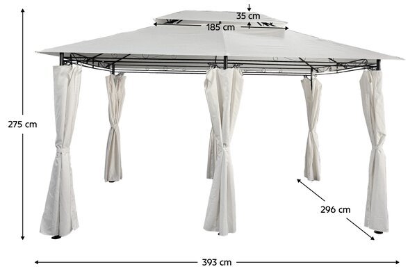 KONDELA Kerti pavilon 3x4 m, bézs, TABARI