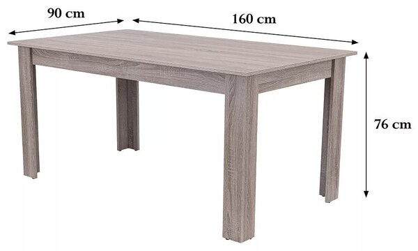 Yorki Standard étkezőasztal 160x90 cm yorki tölgy