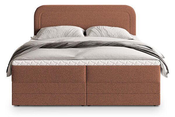 ARMELIN ágyneműtartós boxspring ágy 140x200 - téglavörös