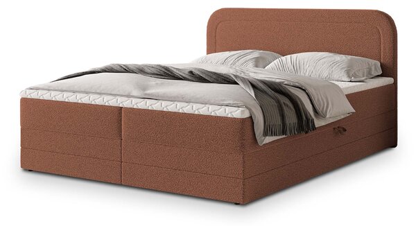 ARMELIN ágyneműtartós boxspring ágy 140x200 - téglavörös