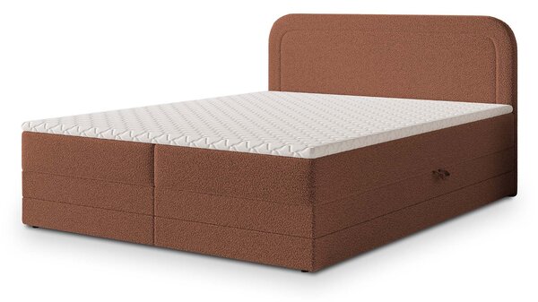 ARMELIN ágyneműtartós boxspring ágy 140x200 - téglavörös
