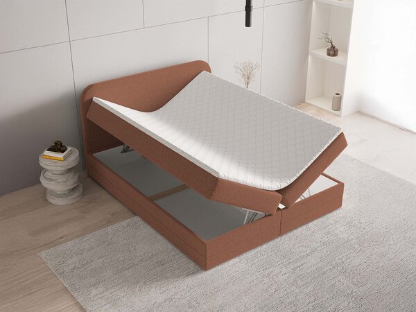 ARMELIN ágyneműtartós boxspring ágy 140x200 - téglavörös
