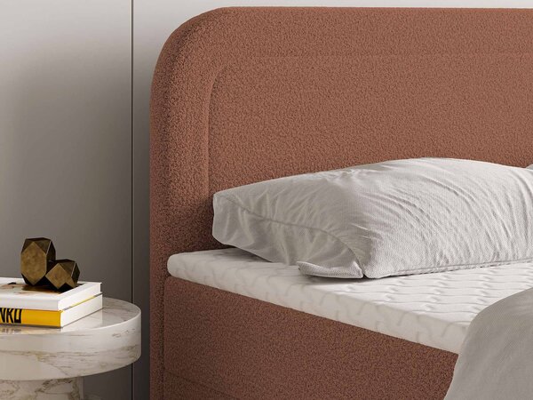 ARMELIN ágyneműtartós boxspring ágy 140x200 - téglavörös