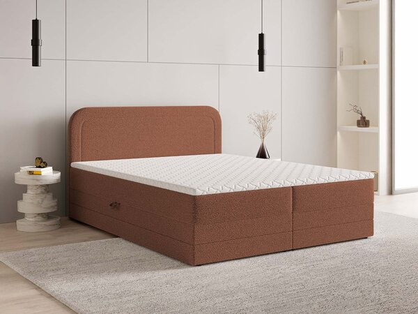 ARMELIN ágyneműtartós boxspring ágy 140x200 - téglavörös