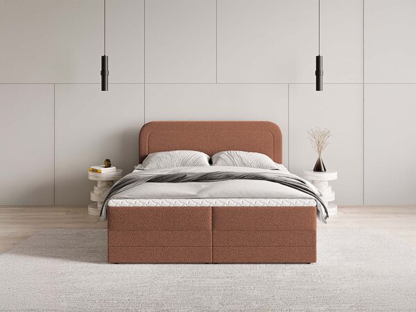 ARMELIN ágyneműtartós boxspring ágy 140x200 - téglavörös