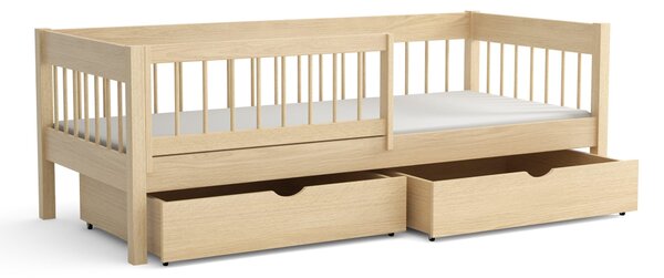 Wilsondo LESZANKA gyerek fa montessori ágy ágyneműtartóval 80x180 - natúr borovi