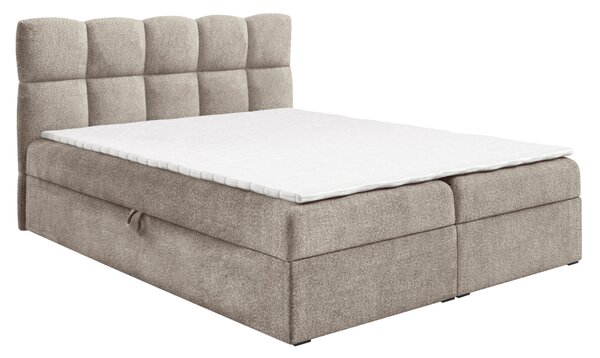 KONDELA Boxspring ágy, 120x200, szürkésbézs Taupe, NEGRY