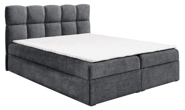 KONDELA Boxspring ágy, 200x200, sötétszürke, NEGRY