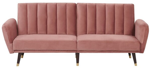 Rózsaszín bársony kanapéágy VIMMERBY