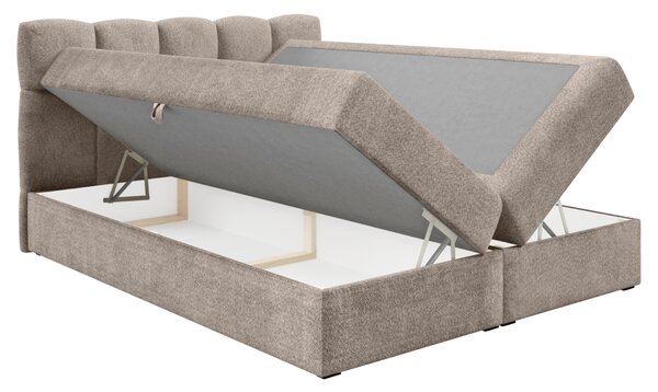 KONDELA Boxspring ágy, 120x200, szürkésbézs Taupe, NEGRY