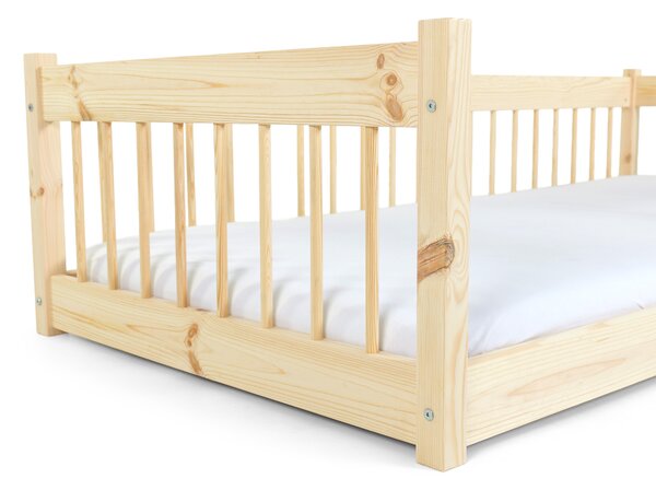 Wilsondo LESZANKA gyerek fa montessori ágy 80x180 - natúr borovi
