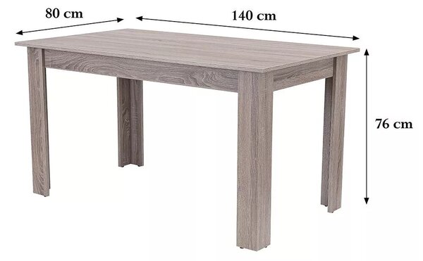 Yorki Standard étkezőasztal 140x80 cm yorki tölgy
