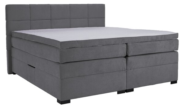 KONDELA Boxspring ágy, 180x200, szürke, APRIL