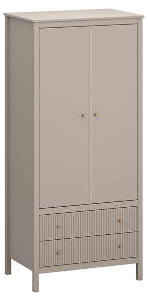 KONDELA Szekrény, szürkésbarna Taupe/craft arany tölgy, KLIO 2D2S