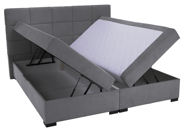 KONDELA Boxspring ágy, 180x200, szürke, APRIL