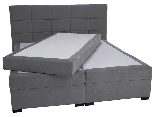 KONDELA Boxspring ágy, 180x200, szürke, APRIL