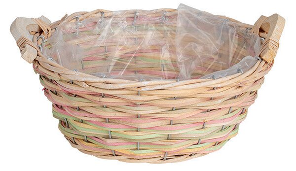 Breeze hasított fa ültetőtál natúr/pasztellzöld/pasztellrózsaszín 25,5x11/13cm