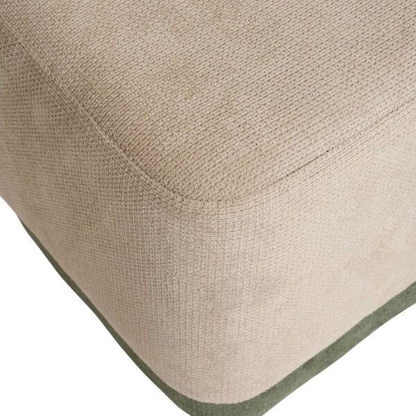Puff szett 2 darabos, chenille szövet 42,5x29,5 cm, krém és zöld - IMBRIQUE