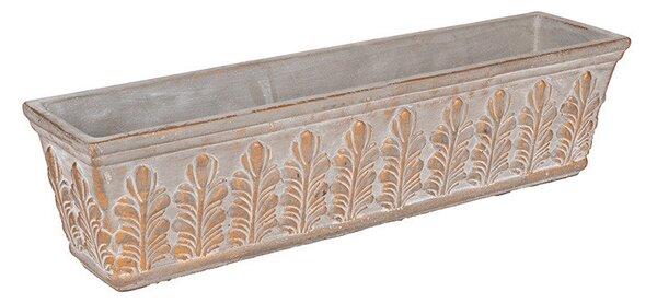 Amber hosszított szögletes cement tál szürke-arany 38x9x9,5cm
