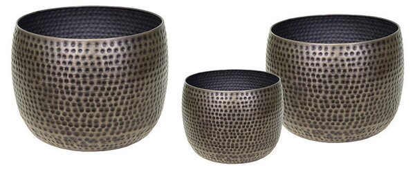 Nerja Caldron fém kaspó óezüst szett 33x26-53x38cm S3
