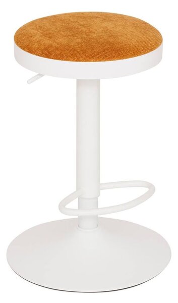 Bárszék velúr - fém, állítható 60-76 cm okkersárga, fehér - BOUTON