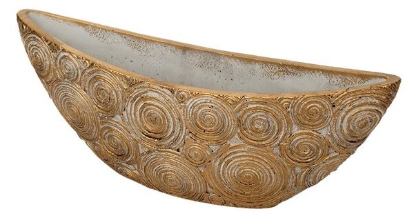 Csónak Alakú Circo Kőtál Antikolt Arany 41,5x11,5x13,5/16cm