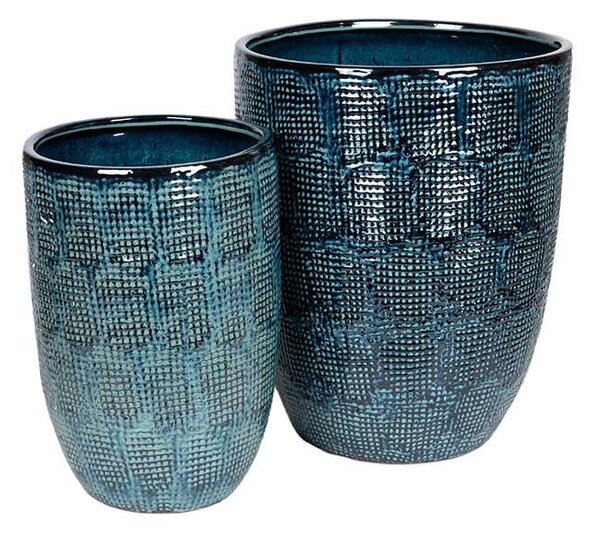 Abbott Kerámia Kaspó Szett Sötétkék 29,5x43,5-43x52,5cm S2