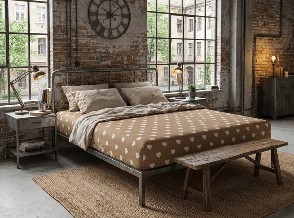 Mikroszálas lepedő CARAMHEART barna 90x200 cm