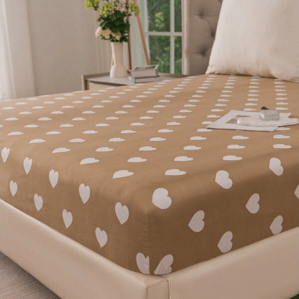 Mikroszálas lepedő CARAMHEART barna 90x200 cm