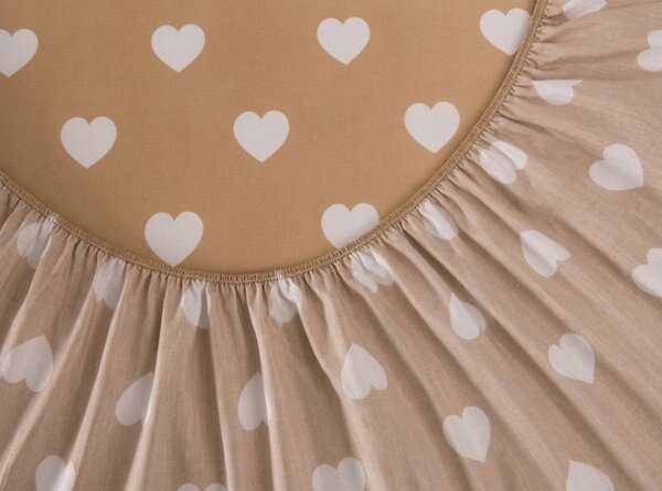 Mikroszálas lepedő CARAMHEART barna 90x200 cm