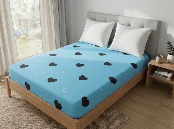Mikroszálas gumis lepedő CORAZON kék 90x200 cm