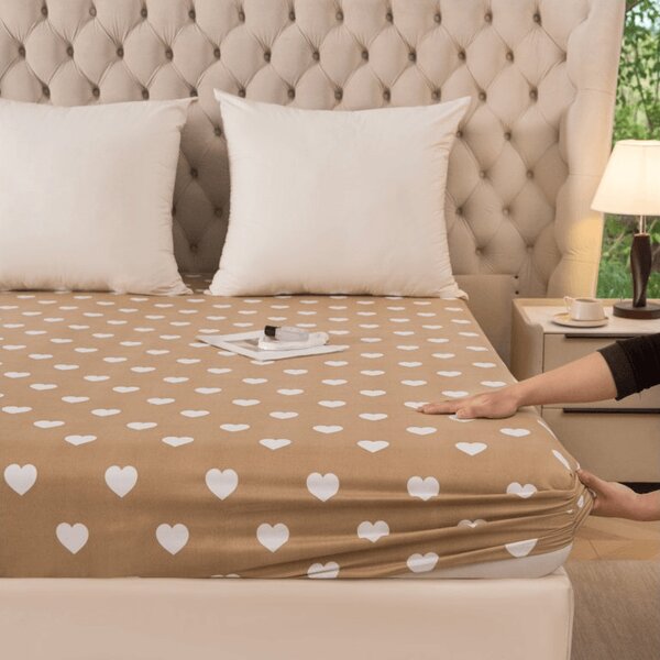 Mikroszálas lepedő CARAMHEART barna 90x200 cm