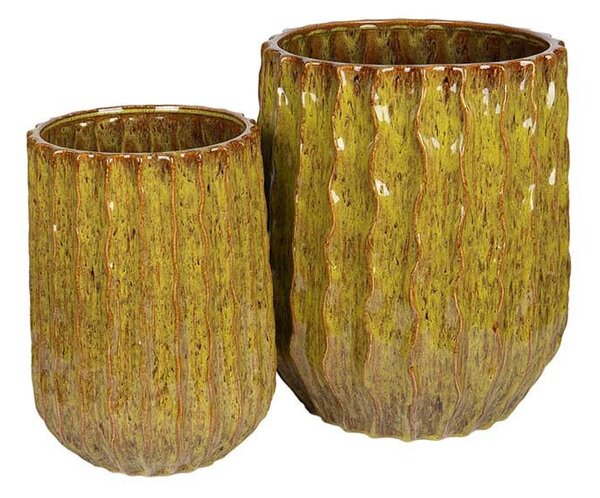 Julep Kerámia Kaspó Szett Trópusi Zöld 33,5x46,3-46x54cm S2