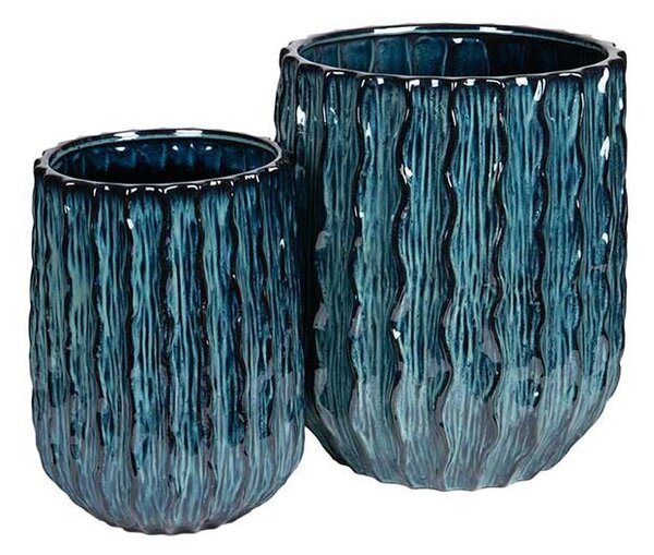 Julep Kerámia Kaspó Szett Sötétkék 33,5x46,3-46x54cm S2