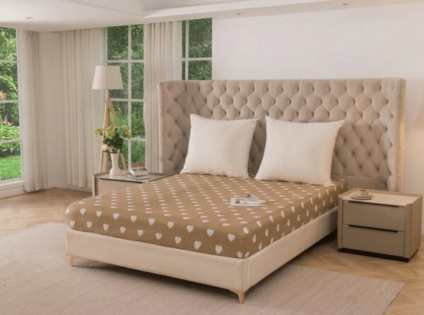 Mikroszálas lepedő CARAMHEART barna 90x200 cm