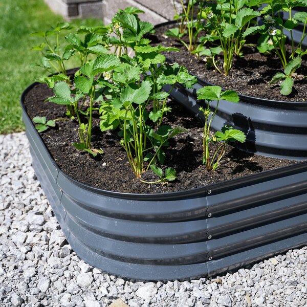 KONDELA Emelt ágyás, antracit, acél, SADAN TYP 6