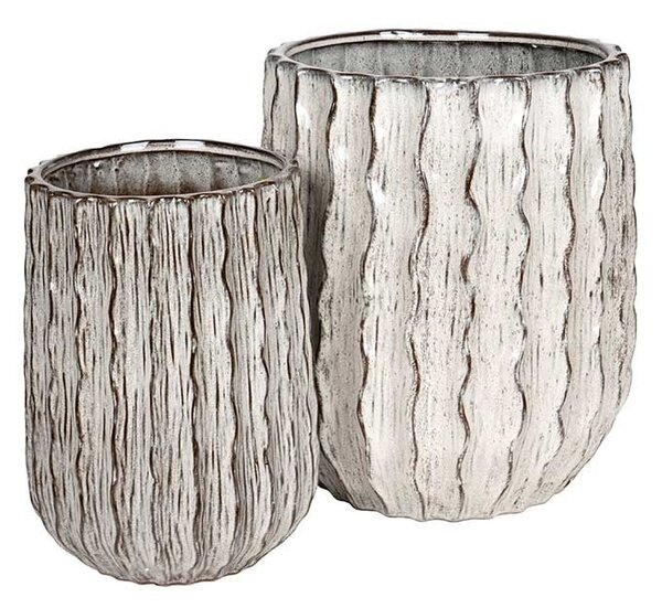 Julep Kerámia Kaspó Szett Krém-Barna 33,5x46,3-46x54cm S2
