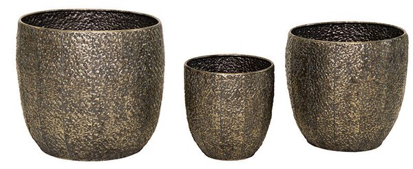 Hadad Monica Fém Kaspó Réz Szett 23,5x24,5-39,5x35cm S3