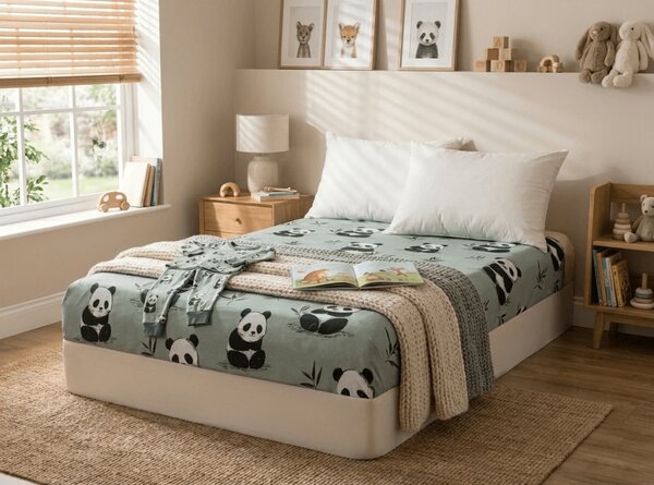 Mikroszálas lepedő PANDA RELAX mentás 90x200 cm