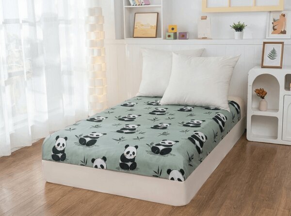Mikroszálas lepedő PANDA RELAX mentás 90x200 cm