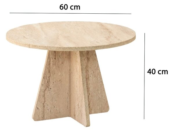 Hanah Home Dohányzóasztal Travertin Mushroom