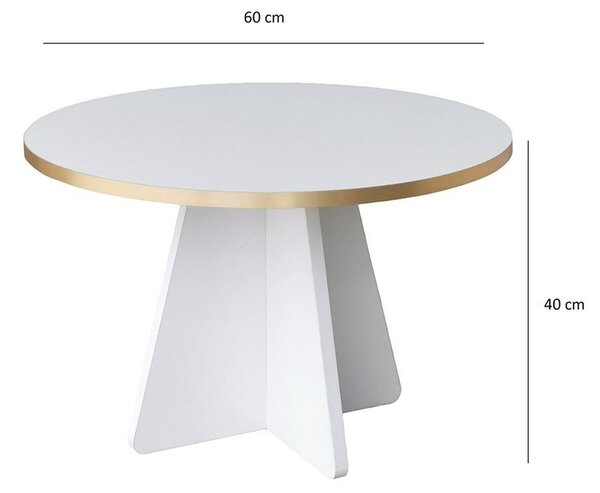 Hanah Home Coffee Table Gold White Mushroom - Gold, White v2