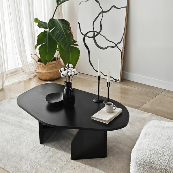 Hanah Home Coffee Table Black Rock - Fekete