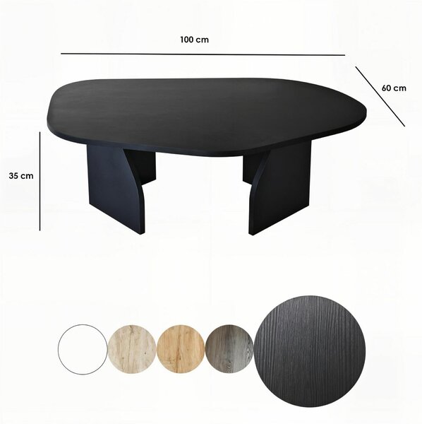 Hanah Home Coffee Table Black Rock - Fekete