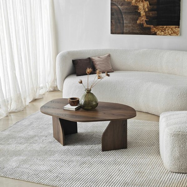Hanah Home Coffee Table Walnut Rock - Walnut