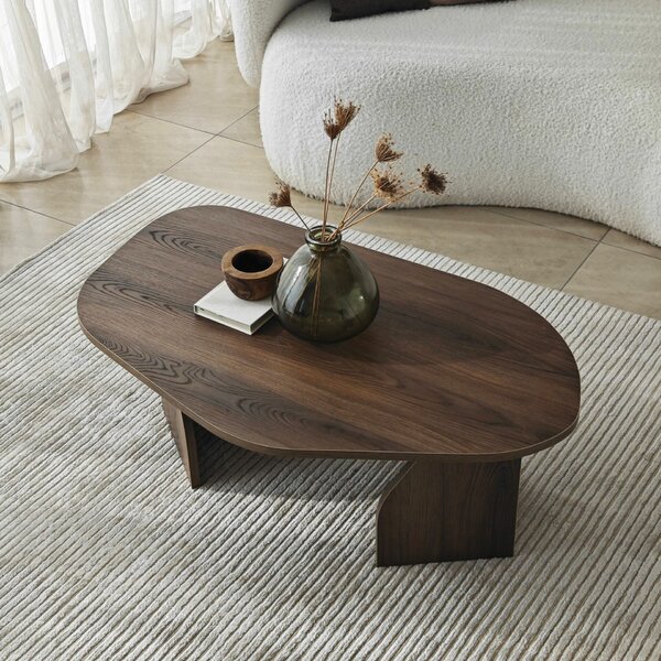 Hanah Home Coffee Table Walnut Rock - Walnut
