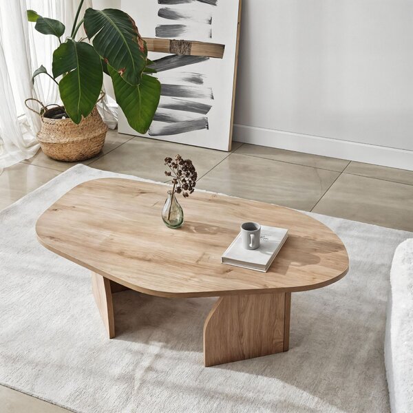 Hanah Home Coffee Table Sapphire Oak Rock - Sapphire Oak