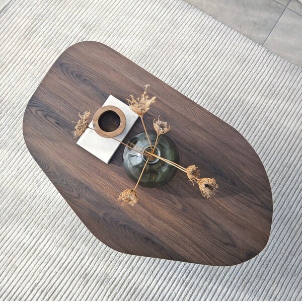 Hanah Home Coffee Table Walnut Rock - Walnut